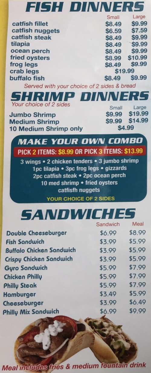 Shark s Fish Chicken s Menu In Conway AR